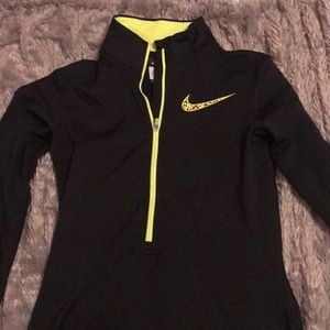 Nike Pro Dri Fit 1/2 zip. Yellow and black.